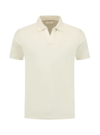 aurélien polo mancotton buttonless polo - 020230902160001 ecru