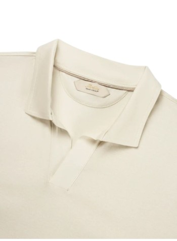 aurélien polo mancotton buttonless polo - 020230902160001 ecru 2