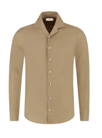 aurélien shirt manlinen seaside popover shirt - 020250602060000 dark taupe