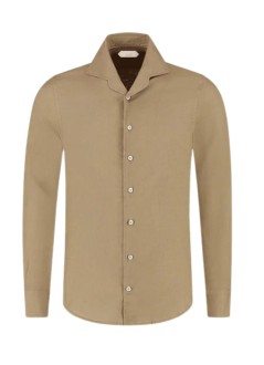 aurélien camiseria hombre linen seaside popover shirt - 020250602060000 dark taupe
