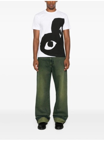 comme des garçons play camiseta hombre black heart - axt347051 white black 2