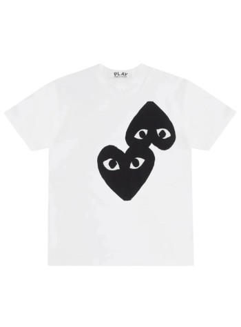 comme des garçons play camiseta hombre logo print black heart - axt348051 white black