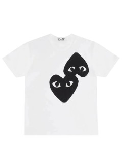 comme des garçons play camiseta hombre logo print black heart - axt348051 white black