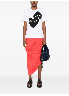 comme des garçons play camiseta hombre logo print black heart - axt348051 white black