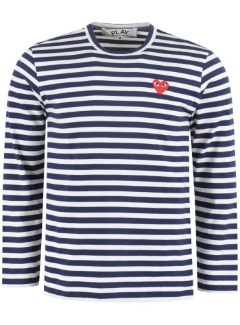 comme des garçons play camiseta hombre play striped t-shirt - axt010051 navy white