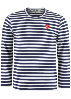 comme des garçons play t-shirt manplay striped t-shirt - axt010051 navy white