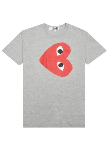 comme des garçons play camiseta hombre t-shirt logo print play logo - axt264051 grey