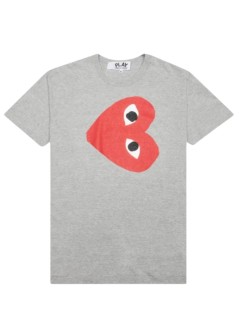 comme des garçons play camiseta hombre t-shirt logo print play logo - axt264051 grey