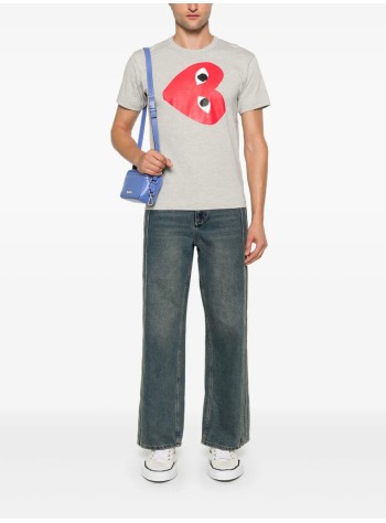 comme des garçons play camiseta hombre t-shirt logo print play logo - axt264051 grey 2
