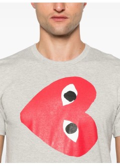 comme des garçons play camiseta hombre t-shirt logo print play logo - axt264051 grey