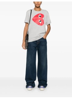 comme des garçons play camiseta hombre t-shirt logo print play logo - axt264051 grey
