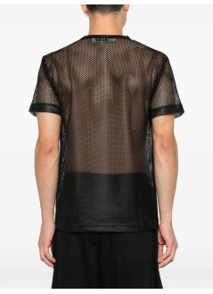 comme des garçons play camiseta hombre t-shirt red emblem: mesh red heart - axt351051 black