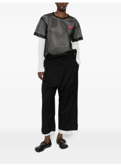 comme des garçons play camiseta hombre t-shirt red emblem: mesh red heart - axt351051 black