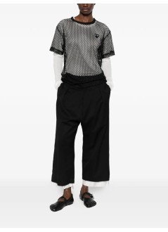 comme des garçons play t-shirt mant-shirt red emblem: mesh black heart - axt352051 black