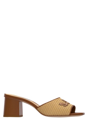 karl lagerfeld sandal womanplaza ii raffia signia slide - kl32400a jnt