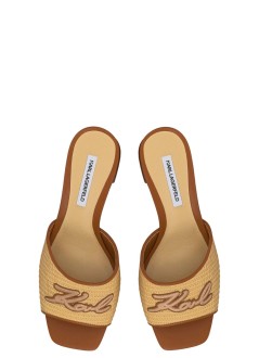 karl lagerfeld sandal womanplaza ii raffia signia slide - kl32400a jnt