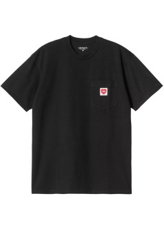 carhartt t-shirt mans/s pocket heart t-shirt organic cotton single jersey - i032128 1v2xx