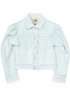 farm rio outerwear mujer denim crochet jacket - 351605 l0034