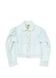 farm rio outerwear mujer denim crochet jacket - 351605 l0034