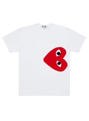 comme des garçons play camiseta hombre t-shirt logo print red heart - axt345051 white red
