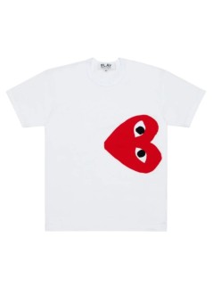 comme des garçons play camiseta hombre t-shirt logo print red heart - axt345051 white red