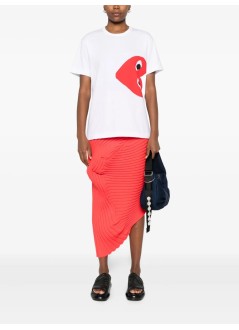 comme des garçons play camiseta hombre t-shirt logo print red heart - axt345051 white red