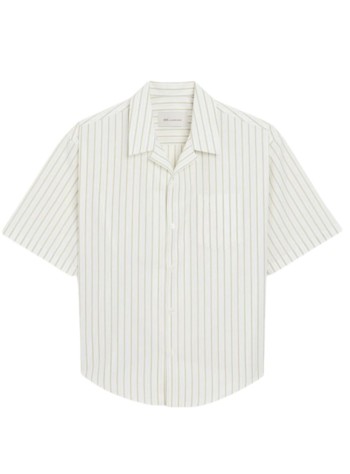 ami camiseria hombre short sleeve boxy shirt with camp collar and embossed ami d - hsh833co0220 a075