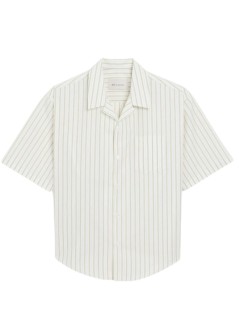 ami shirt manshort sleeve boxy shirt with camp collar and embossed ami d - hsh833co0220 a075