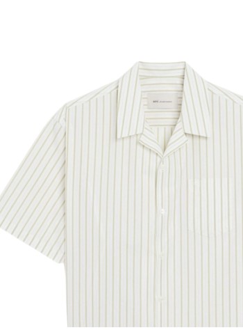 ami camiseria hombre short sleeve boxy shirt with camp collar and embossed ami d - hsh833co0220 a075 2