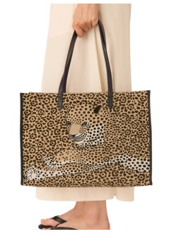 inoui editions handbag womanbag sac shopping felis - ma23sfe15 beige beige