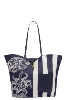 inoui editions handbag mujer bag sac soft shopping poseidon - ma23ssp24 navy bleu marine