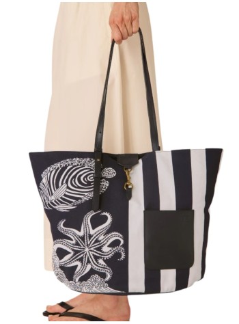 inoui editions handbag mujer bag sac soft shopping poseidon - ma23ssp24 navy bleu marine 2