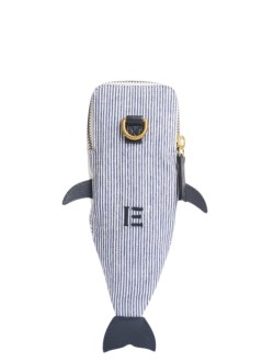 inoui editions cartera mujer whale embroidered case trousse brodee baleine poseidon - pm23tbp24 navy bleu marine