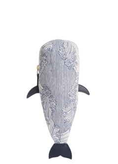 inoui editions cartera mujer whale embroidered case trousse brodee baleine poseidon - pm23tbp24 navy bleu marine