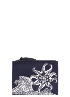 inoui editions clutch mujer pouch pochette poseidon - pm23po24 navy bleu marine