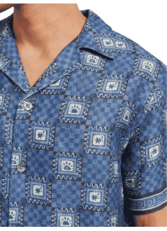 ché studios camiseria hombre telha printed shirt - 2676612 navy