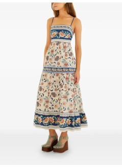 farm rio vestido mujer floral delhi tapestry light pink midi dress - 358182 26042