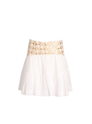 greek archaic kori falda mujer skirt mini flakes ruffles - s26k4062041 4106