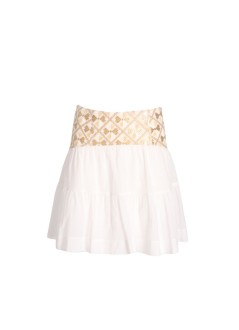 greek archaic kori falda mujer skirt mini flakes ruffles - s26k4062041 4106