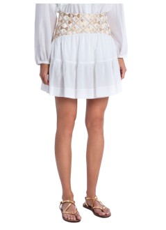 greek archaic kori falda mujer skirt mini flakes ruffles - s26k4062041 4106