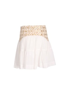 greek archaic kori falda mujer skirt mini flakes ruffles - s26k4062041 4106