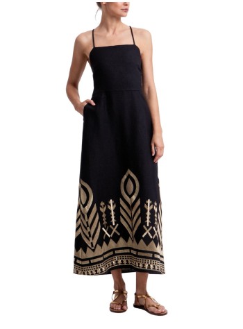 greek archaic kori dress womandress long feather cross straps - s26k2133129 1201 2