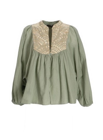 greek archaic kori blusa mujer shirt new triangle l/s button loops - s26k3115061 2701