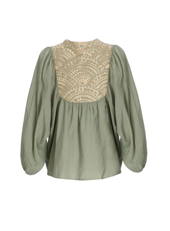 greek archaic kori blusa mujer shirt new triangle l/s button loops - s26k3115061 2701 2