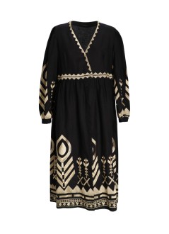 greek archaic kori dress womandress long feather wrap l/s - s26k2133179 1201