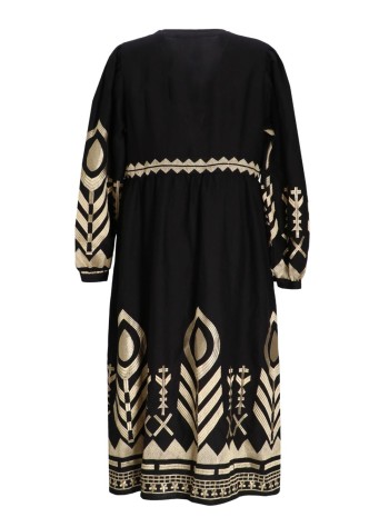greek archaic kori dress womandress long feather wrap l/s - s26k2133179 1201 2