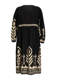 greek archaic kori dress womandress long feather wrap l/s - s26k2133179 1201
