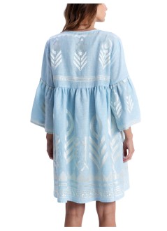 greek archaic kori vestido mujer dress short feather bell sleeve - s26k2123103 1802