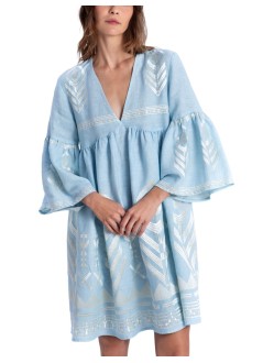 greek archaic kori vestido mujer dress short feather bell sleeve - s26k2123103 1802