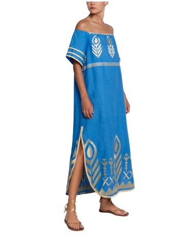 greek archaic kori dress womandress long feather strapless - s26k2123035 11301 2